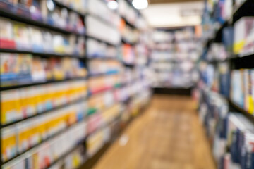 書店の奥行きを感じるブラー背景