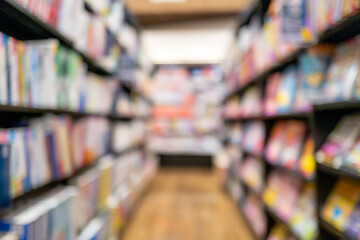 書店の奥行きを感じるブラー背景