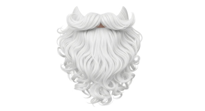 Santa claus beard and mustache isolated on transparent background for christmas - Powered by Adobe