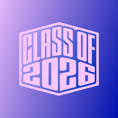 Elegant class of 2026 design for graduation merchandise and celebratory products, ideal for tshirts, posters, and gifts to honor the graduates achievement