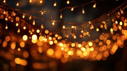 Warm glowing string lights create a magical ambiance perfect for holiday celebrations, backyard parties, and cozy nights in, radiating joy and festivity