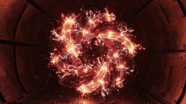 Celestial Inferno: A mesmerizing view of a fiery celestial body, igniting with raw energy, with a halo of intricate structures. A visual ode to the cosmic dance of creation and destruction.