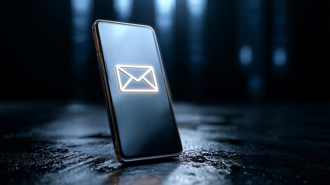 Stay connected with email notifications on this modern smartphone, perfect for business updates and personal messages in a sleek, digital age design