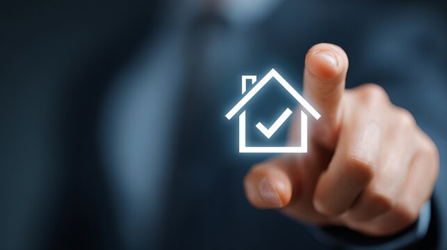 Secure your future home with confidence, a clean home buying process with digital confirmation, and a safe house icon for peace of mind
