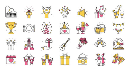 Celebration Icons A Versatile Collection for Events, Gifts, Music, and Social Gatherings