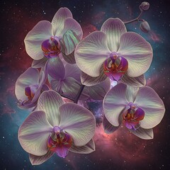 Orchid in space illustration