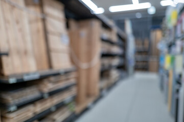 DIY資材売り場のソフトフォーカス背景