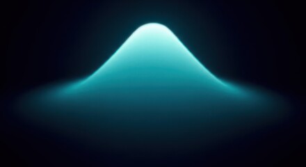 Abstract blue light Gaussian distribution curve against dark background concept