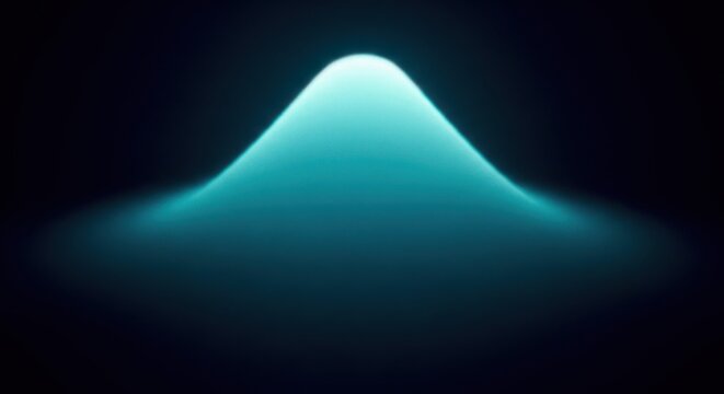 Abstract blue light Gaussian distribution curve against dark background concept