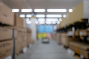 デフォーカスされた木材売り場の抽象背景