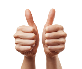 Two hands giving thumbs up,  isolated on black