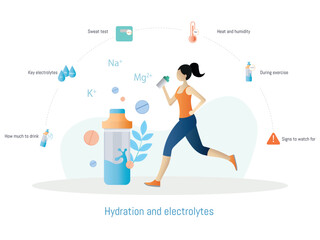 Runner hydrating with electrolytes during sports exercise