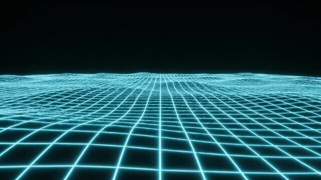 Digital Grid: A mesmerizing digital grid pulsating with vibrant blue light, suggesting data flow. Grids are perfectly parallel and aligned with precise and neat design.