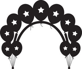 Festive balloon arch with stars decoration event celebration and party design