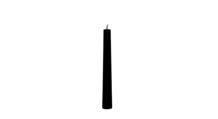 A single black dinner candle isolated on transparent background, perfect for adding a touch of elegance to any special occasion