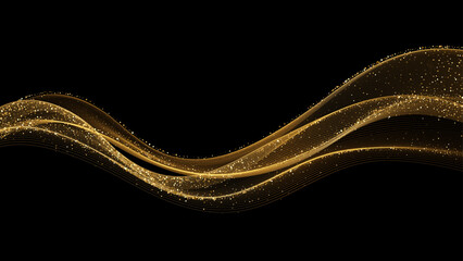 Obraz premium Abstract shiny color gold wave design element. Vector illustration. Merry Christmas and Happy New Year Background. BG for invitation and greeting card