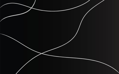 Minimal white curved line pattern on dark background, Smooth flowing abstract line design in black, Elegant thin wave line artwork with modern style