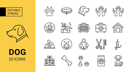 Dog Icons A Comprehensive Line Art Collection for Pet Lovers and Professionals