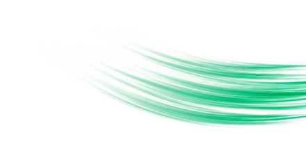 A light green and white abstract brush stroke design on a black background with a curved shape