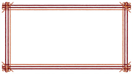 赤の水引モチーフのシンプルなフレーム