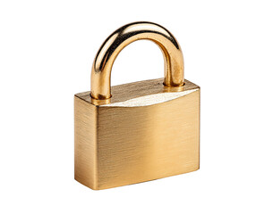 Fototapeta premium Golden padlock with rounded corners isolated on a transparent background 1
