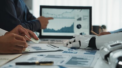 In a high-tech business setting, AI-powered insights enhance marketing strategy and collaborative planning through clear data analytics. Noogenesis AI - Powered by Adobe