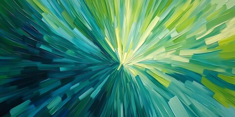 abstract painting warm golden burst at center symbolizing vital cardiac imaging surrounded