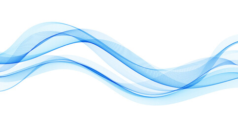 Abstract Background, Transparent Waved Lines. Soft Blue Smoke Wave BG. Colorful Gradient Flowing Wavy Lines. Vector illustration.