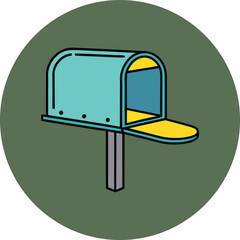 Minimalist Mailbox Vector &ndash; Postal and Email Design Element