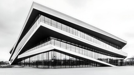 Obraz premium Modern urban architecture features a steel bridge connecting tall glass office buildings in the city of London under a blue sky