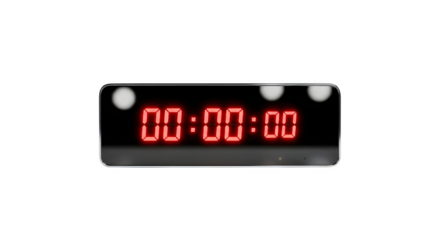 Digital timer displaying 000000 isolated on transparent background the sleek, modern design of the timer is perfect for any setting, from the kitchen to the office, providing accurate timekeeping