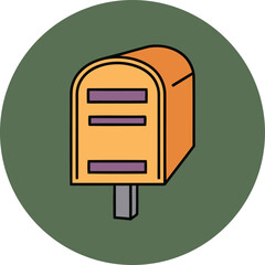 Raised Flag Mailbox with Envelope &ndash; Postal Clipart