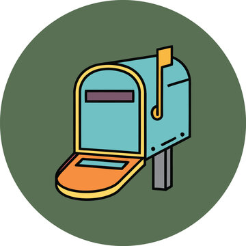 Stylized Mailbox Illustration for Email and Message UI