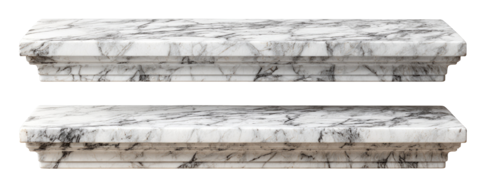 Two rectangular marble shelf/base pieces