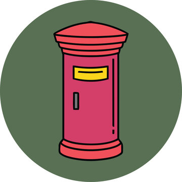 Colorful Mailbox Vector with Envelope for Communication Design