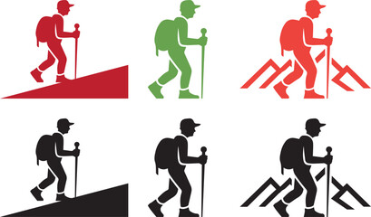 Naklejka premium hiking person icon
