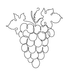 Orange tree branch. Modern single line art drawing. Continuous line drawing. Outline draw design vector illustration