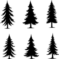 Pine Tree Silhouette Bundle | Evergreen Forest SVG Set