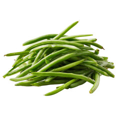 Fototapeta premium Png of pile of fresh green beans isolated on transparent background, a healthy and versatile vegetable for cooking