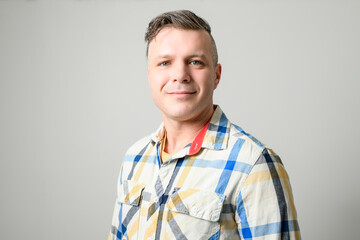 30s men on studio white background looking nice