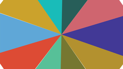 Fototapeta premium Geometric color wheel graphic design abstract background with radial shapes and vibrant colors