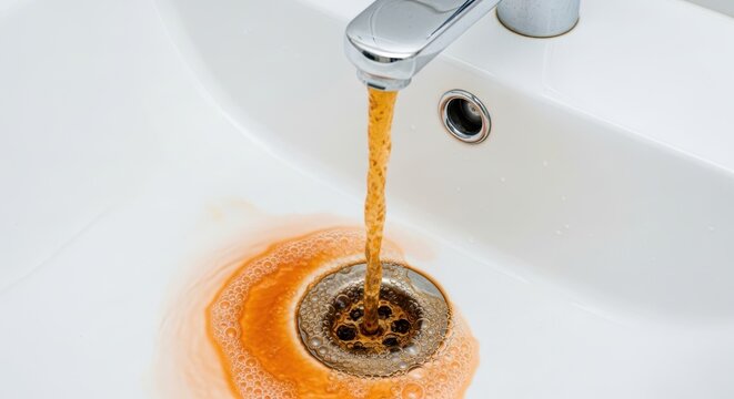 water flowing from faucet