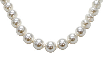 Obraz premium Close-up of a pearl necklace, featuring numerous round pearls strung together to form a choker-style necklace