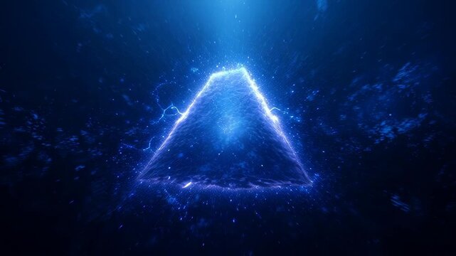 Futuristic Light Triangle Enigma Showcasing Dynamic Brightness and Electric Energy