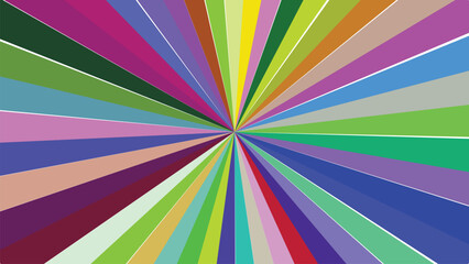 Colorful Bursting Star Abstract Vector Background with Vibrant Spectrum of Light Rays