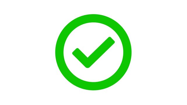 Animated green check mark icon for success and approval concepts.
