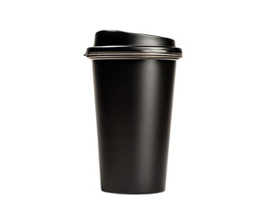 Black Travel Tumbler with Lid isolated on a transparent background 4