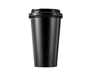 Black Travel Tumbler with Lid isolated on a transparent background 3