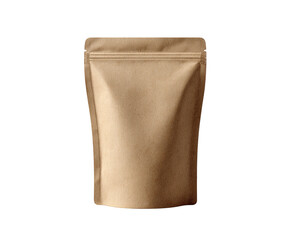 Kraft Paper Stand Up Pouch isolated on a transparent background