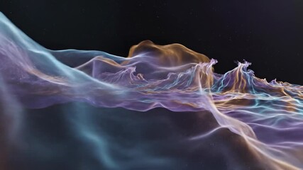 Abstract Flowing Digital Landscape: An evocative digital rendering of undulating forms and ethereal colors, a captivating representation of dynamic flow and boundless creativity. 